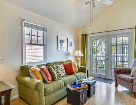 A living room of a Key West condo rental