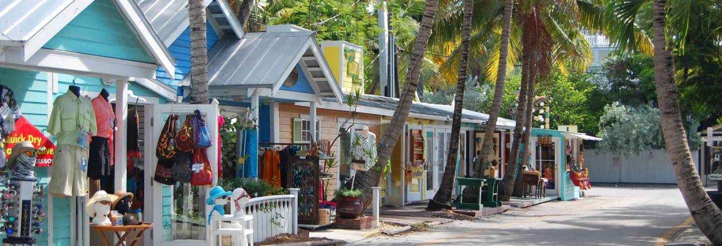 A shopping street in Key West
