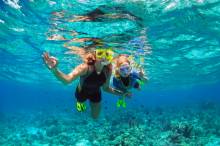 A family snorkeling in Key West