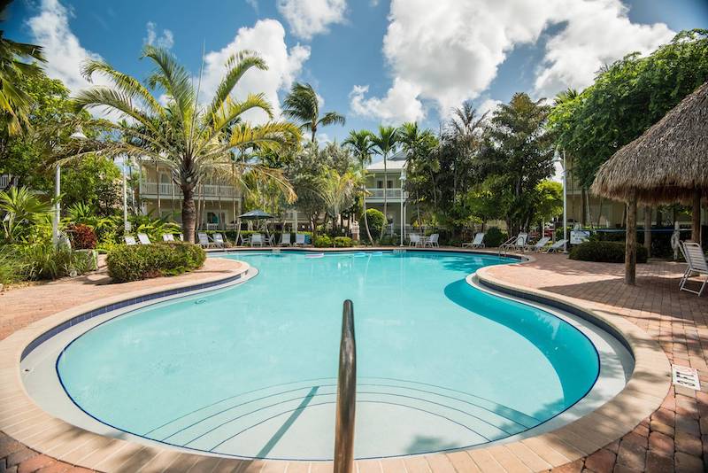 A community pool at a Key West vacation rental