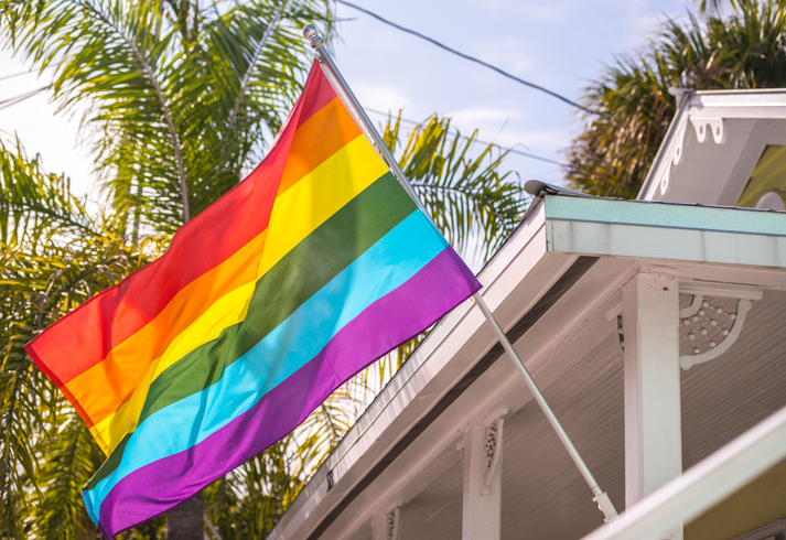 A pride flag in Key West, Florida