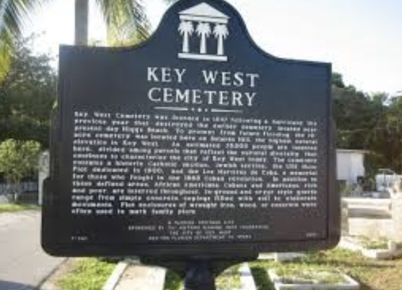 A sign in the Key West cemetary 