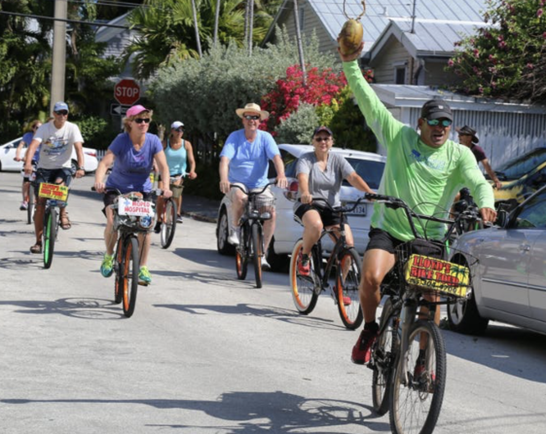 Guests on a key west bike tour
